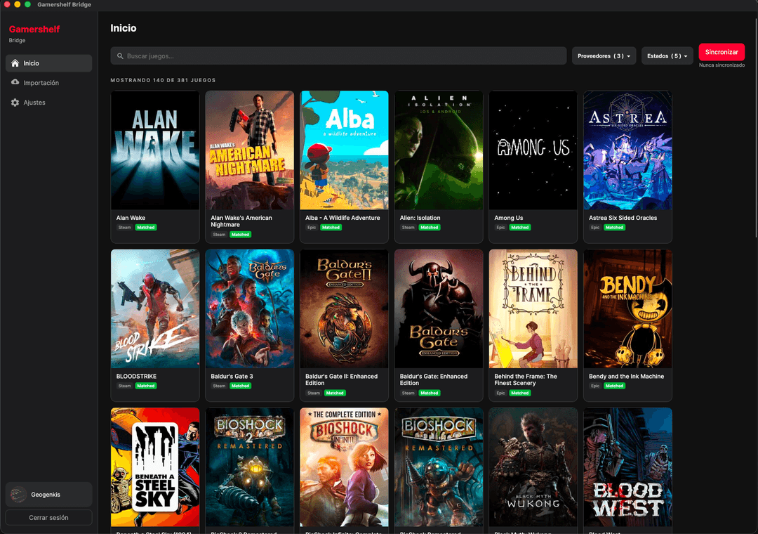 Todos tus juegos importados al instante